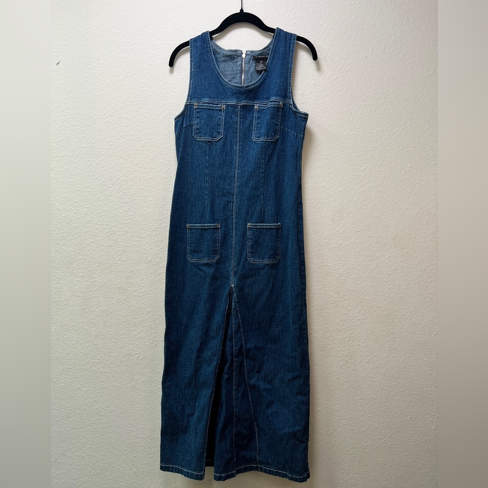 Denim Sleeveless Maxi Dress Y2K